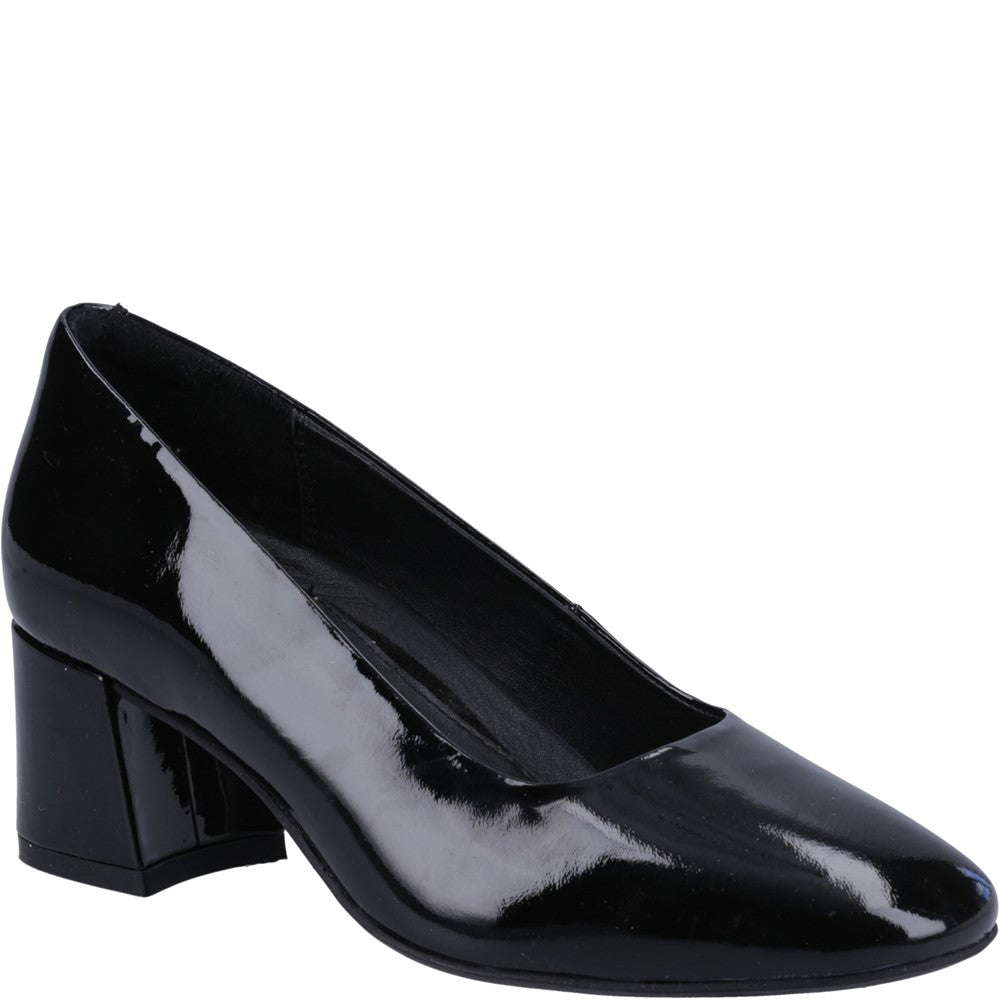 Black patent pointed court shoes online