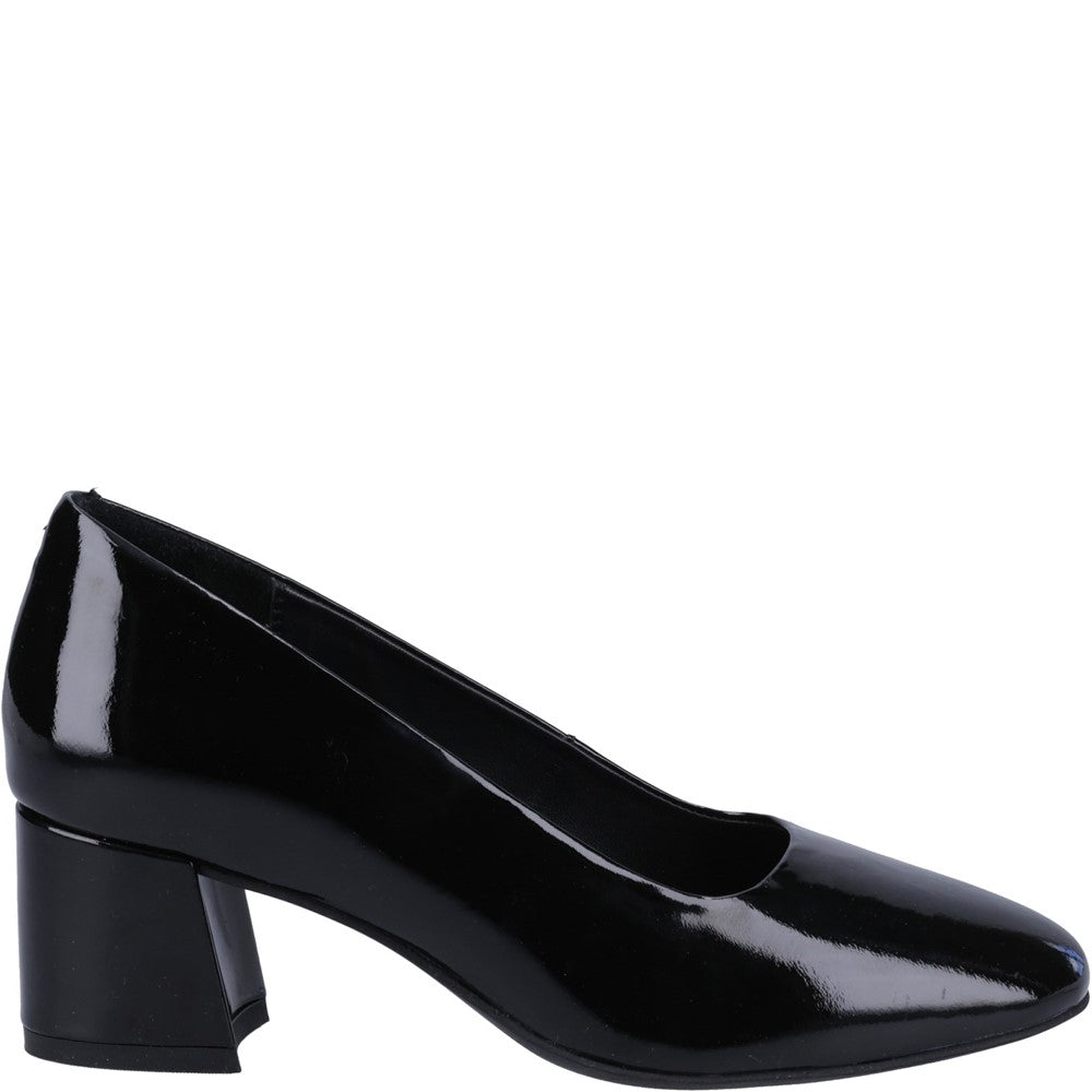 Court Ladies Shoes Black Hush Puppies Alicia Patent Court Shoe