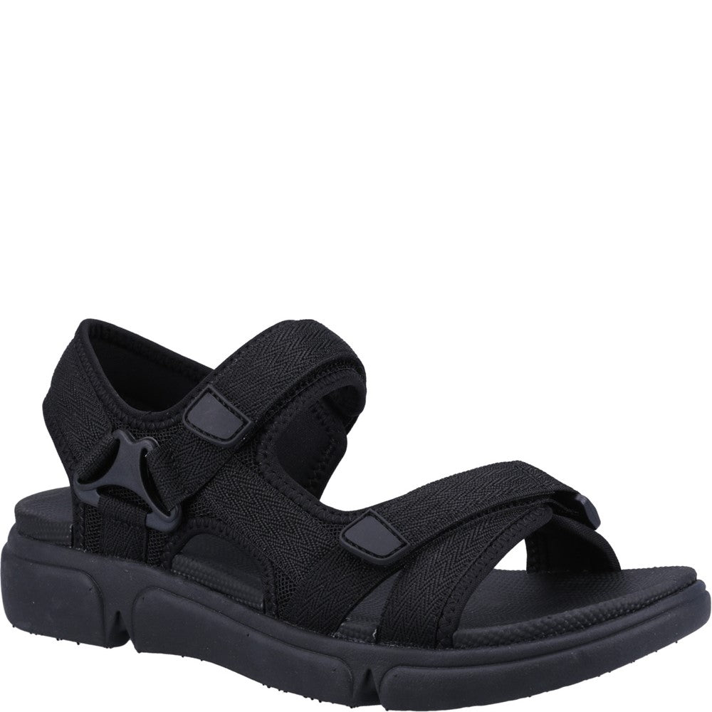 Hush puppies black sandals best sale