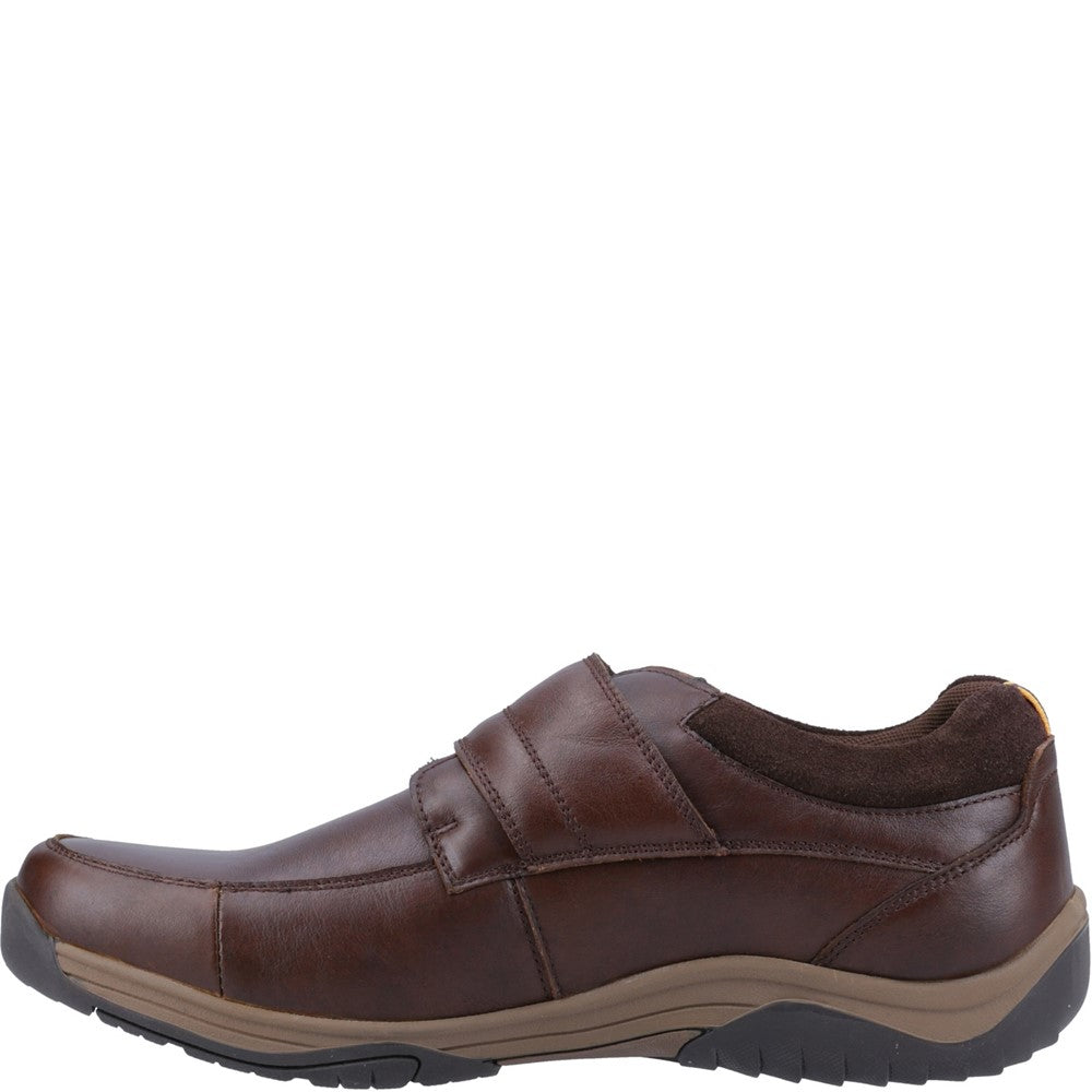 Mens Classic Touch Fastening Shoes Brown Hush Puppies Douglas Shoe