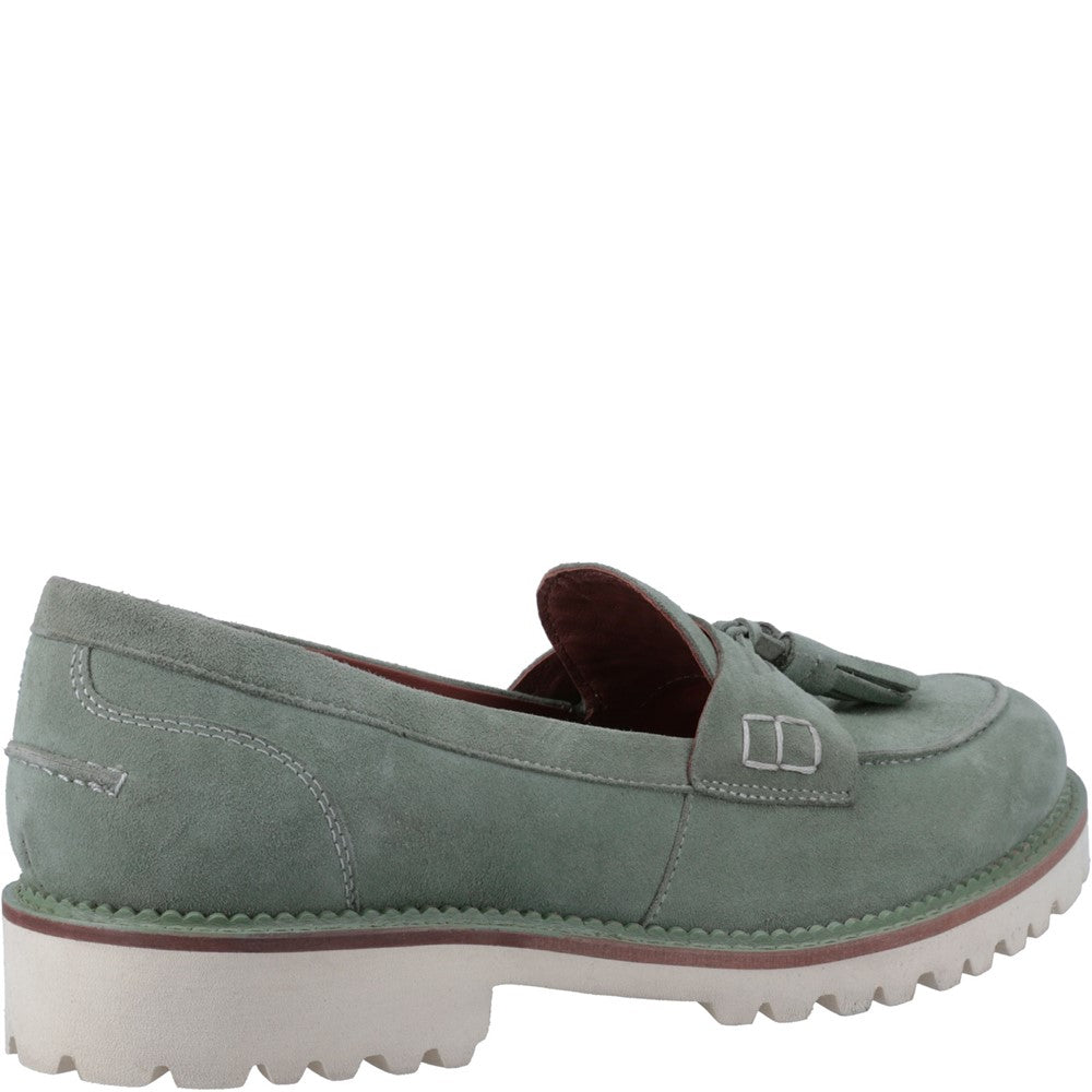 Slip On Ladies Shoes Sage Hush Puppies Ginny Suede Loafer