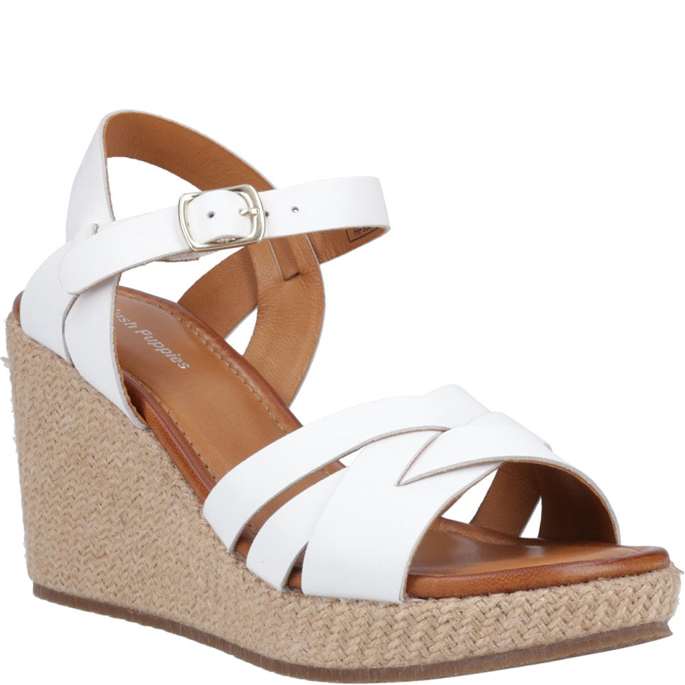 Womens Hush Puppies White Phoebe Wedge Sandal Hush Puppies UK