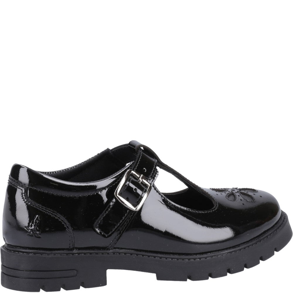 Girls BTS FLFR Black Hush Puppies Fiona Patent Junior Shoe