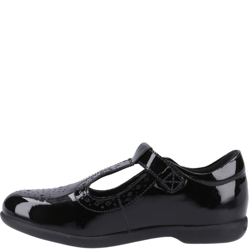 Girls BTS Black Hush Puppies Britney Patent Senior Shoe