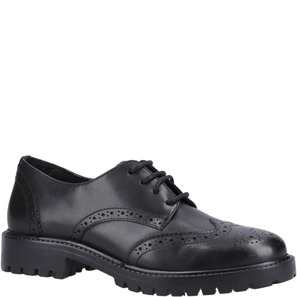 Girls BTS Black Lace Up Hush Puppies Athena Senior Shoe