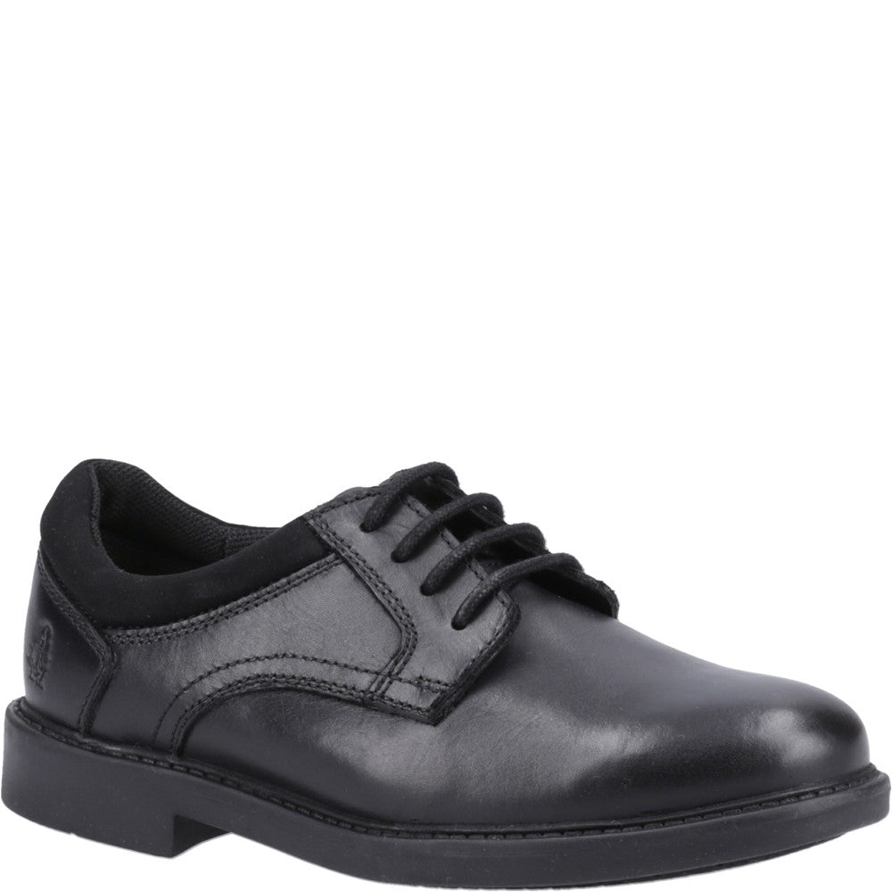 Boys BTS Black Lace Up Hush Puppies Tommy Senior Shoe