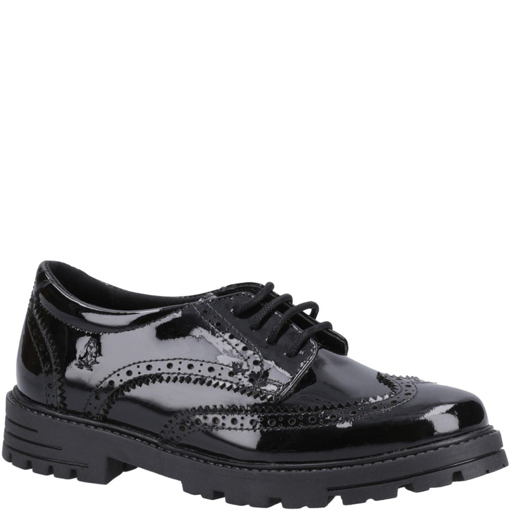 Girls BTS Black Hush Puppies Maxine Patent Senior Shoe