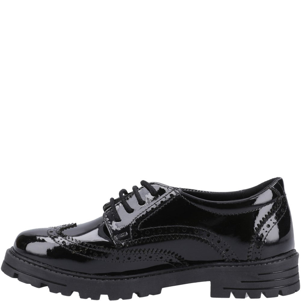 Girls BTS Black Hush Puppies Maxine Patent Senior Shoe