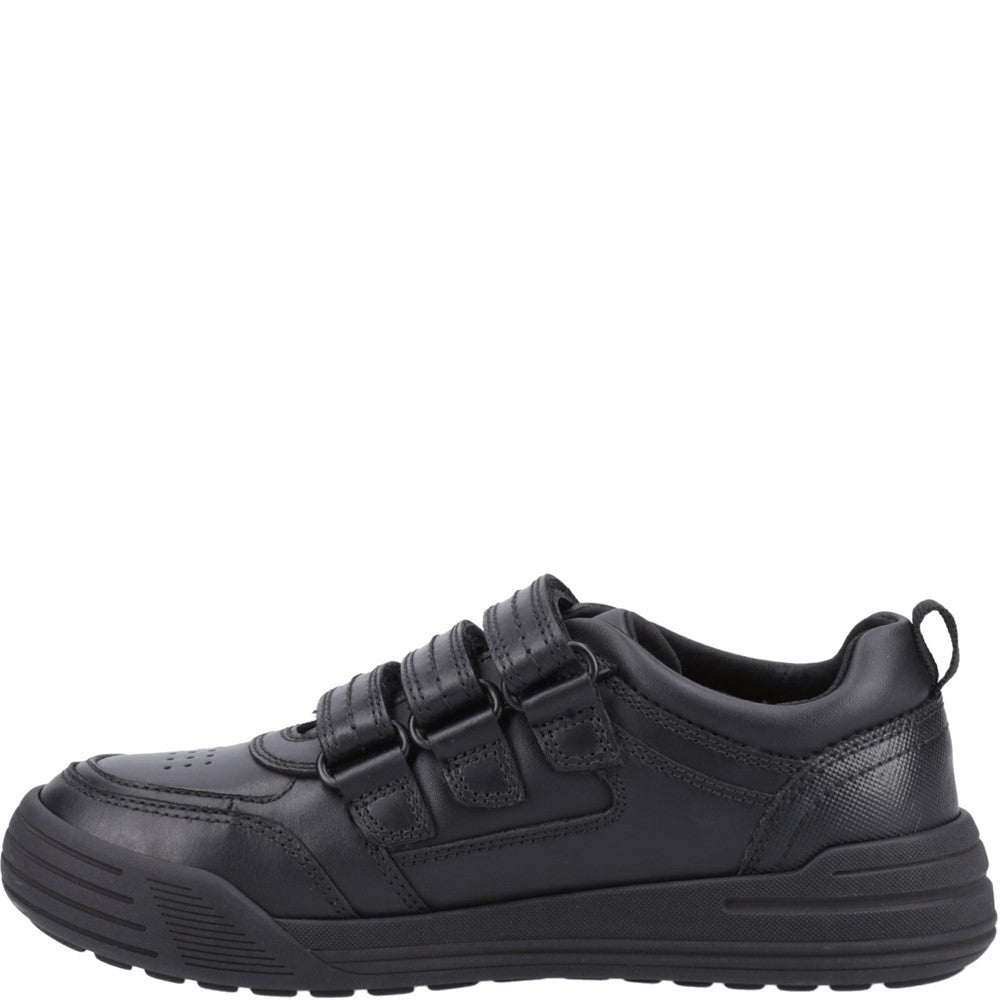 Boys BTS FLFR Black Hush Puppies Scott Junior Shoe