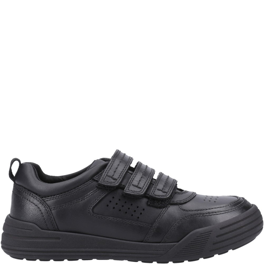 Boys BTS FLFR Black Hush Puppies Scott Junior Shoe