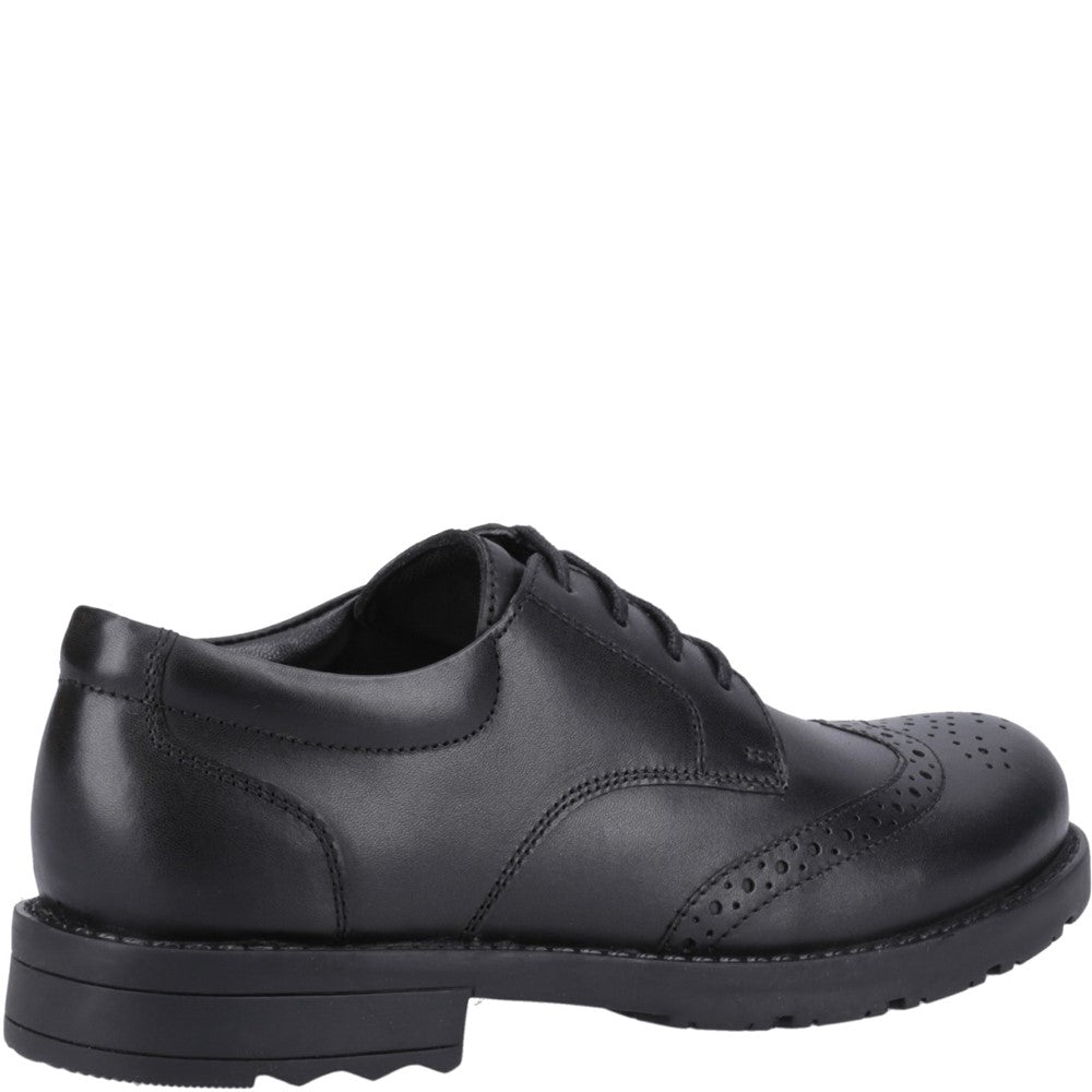 Boys BTS Black Lace Up Hush Puppies Brian Senior Shoe