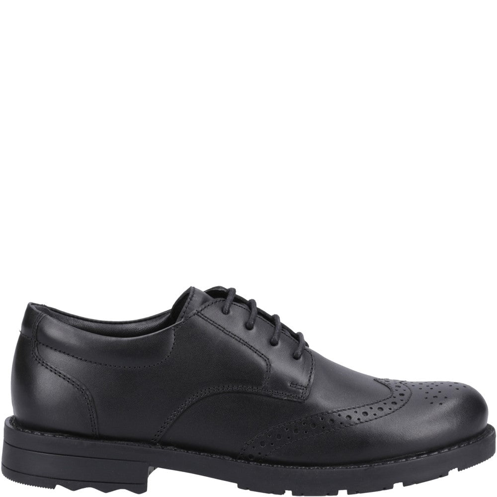 Boys BTS Black Hush Puppies Brian Junior Shoe