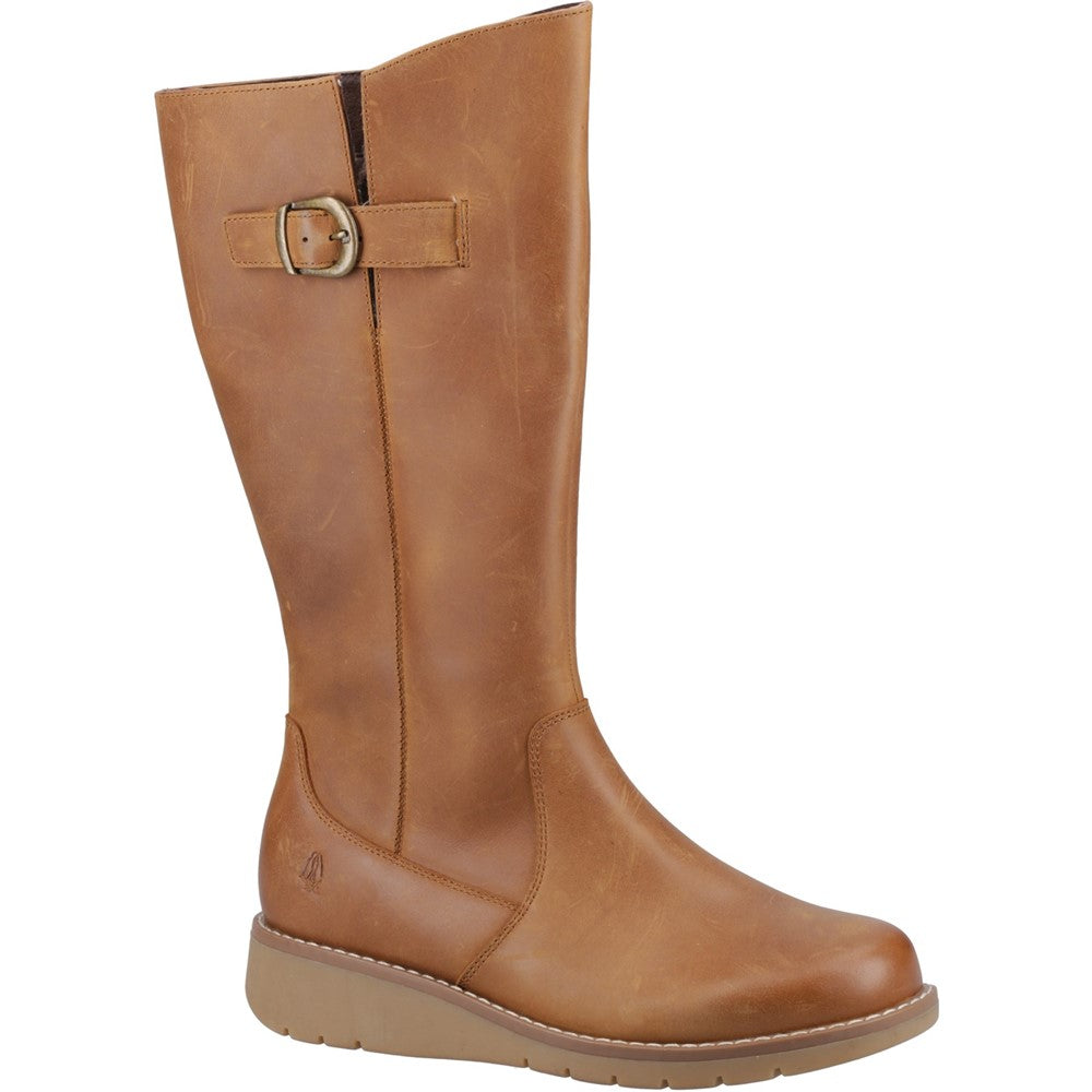 Ladies long tan leather boots best sale