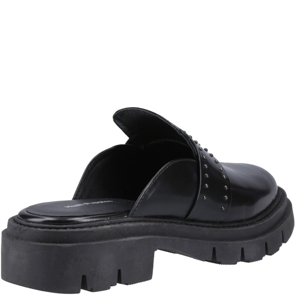 Slip On Ladies Shoes Black Hush Puppies Nicole Studded Mule