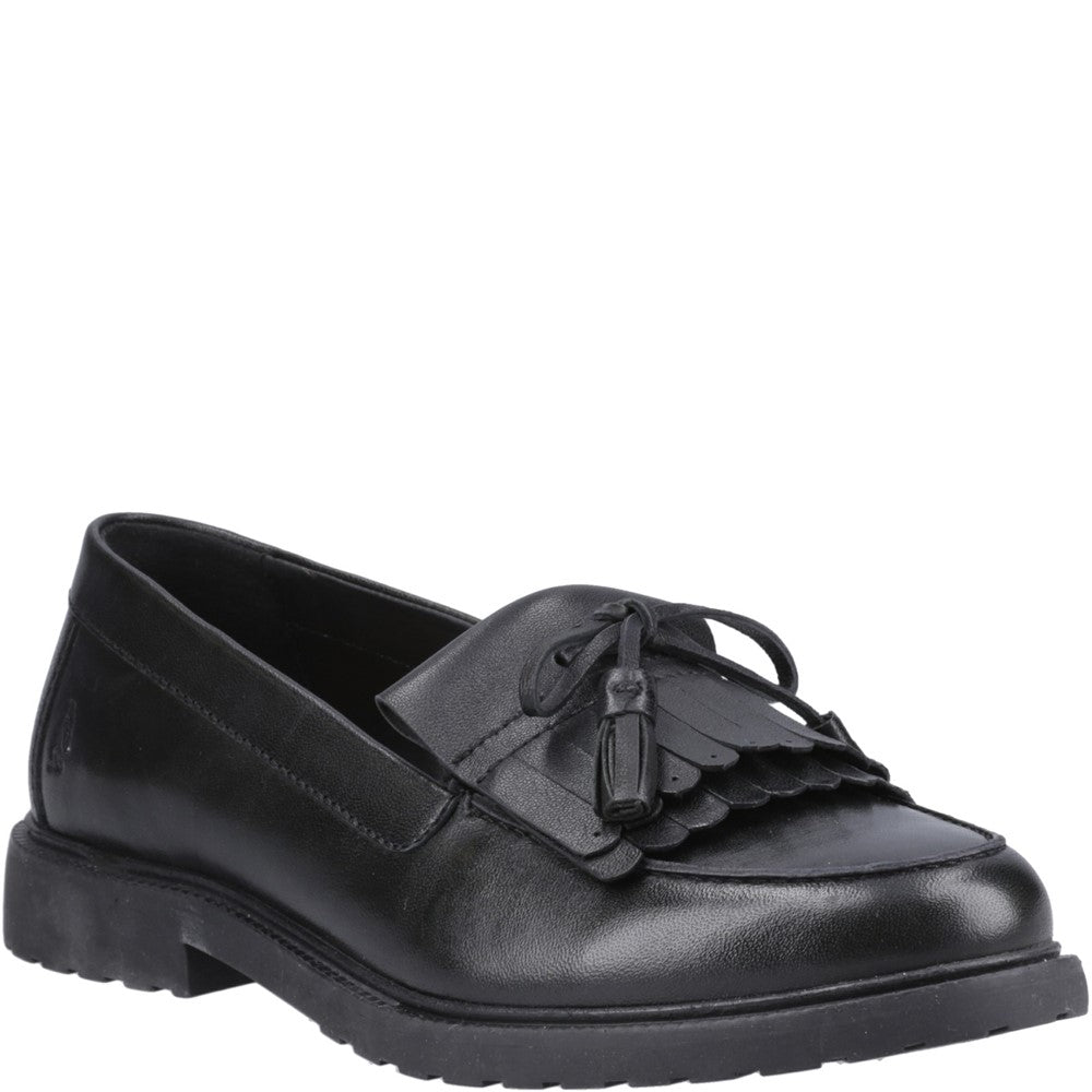 Slip On Ladies Shoes Black Hush Puppies Verity Kiltie Loafer