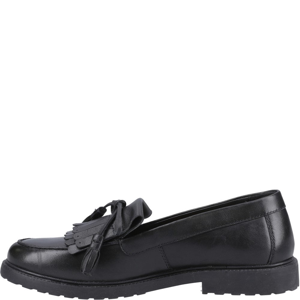 Slip On Ladies Shoes Black Hush Puppies Verity Kiltie Loafer