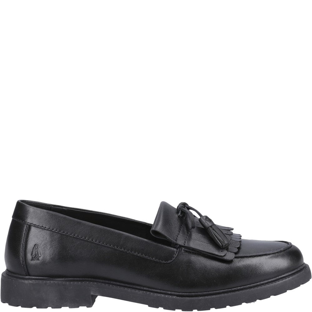 Slip On Ladies Shoes Black Hush Puppies Verity Kiltie Loafer