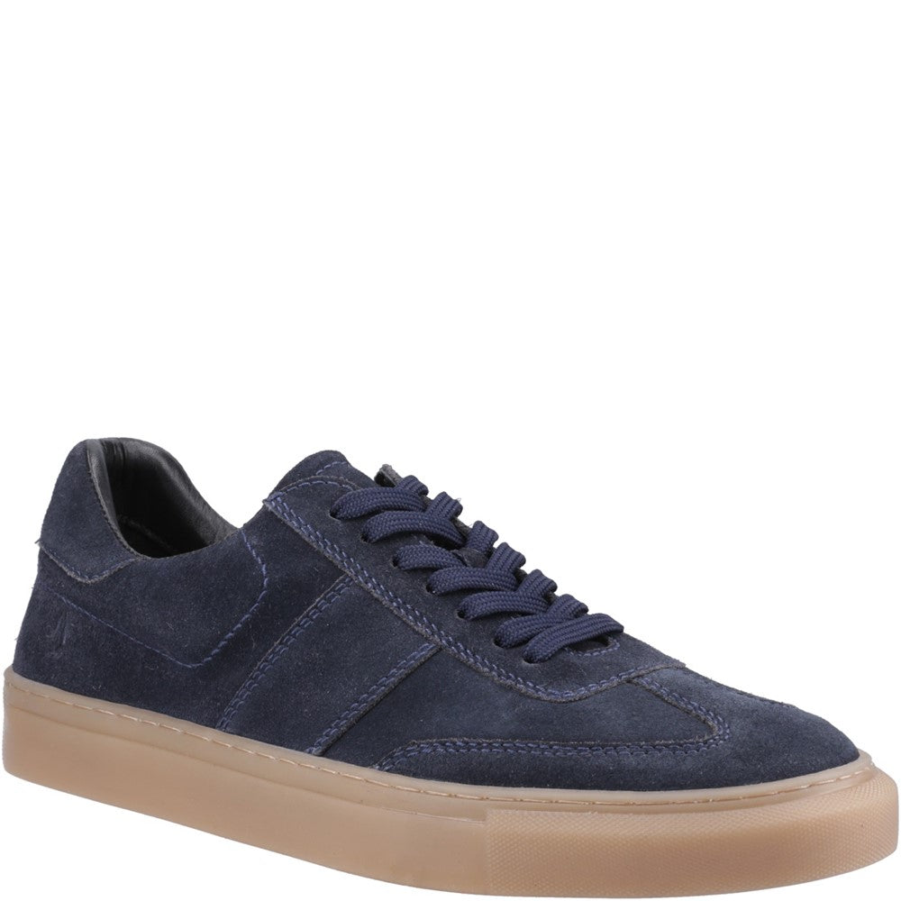 Mens Sports Navy Suede Hush Puppies Riley Trainer