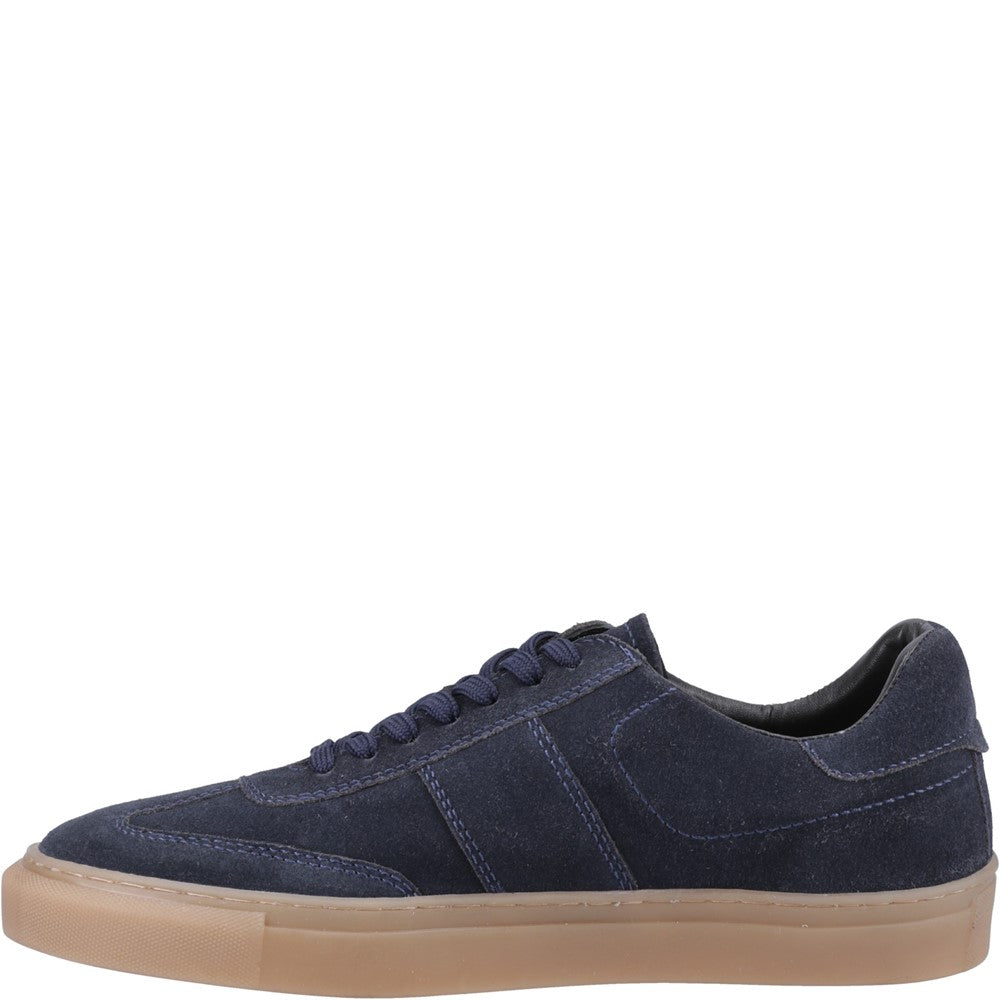 Mens Sports Navy Suede Hush Puppies Riley Trainer