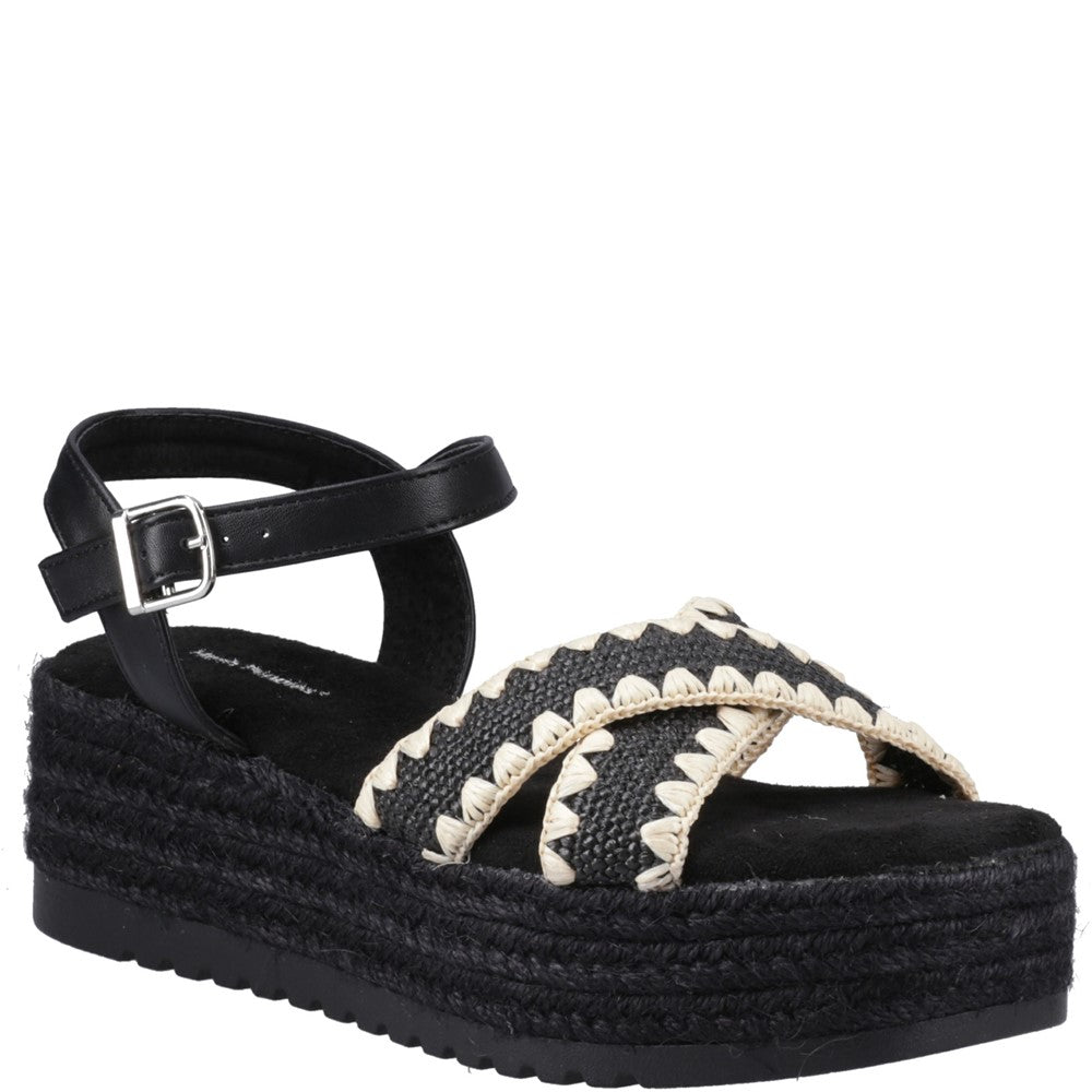 Sandal Ladies Summer Black Hush Puppies Jemma Espadrille Sandal