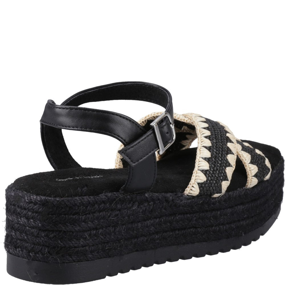 Sandal Ladies Summer Black Hush Puppies Jemma Espadrille Sandal