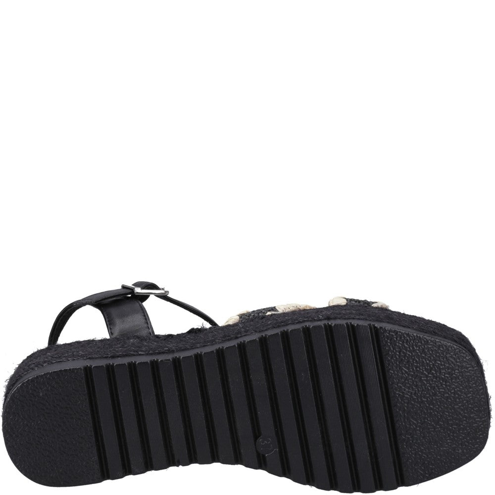 Sandal Ladies Summer Black Hush Puppies Jemma Espadrille Sandal