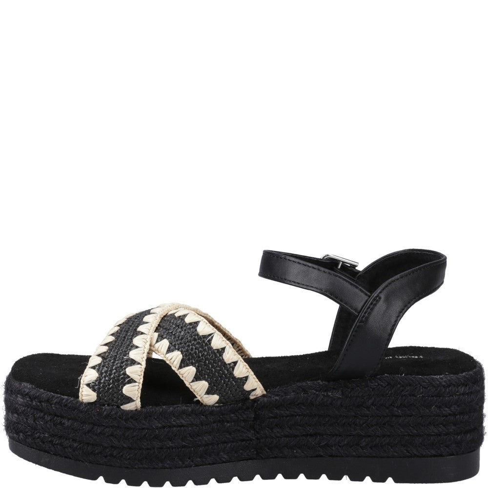 Sandal Ladies Summer Black Hush Puppies Jemma Espadrille Sandal