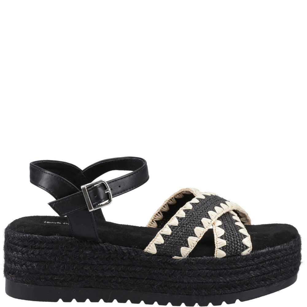 Sandal Ladies Summer Black Hush Puppies Jemma Espadrille Sandal