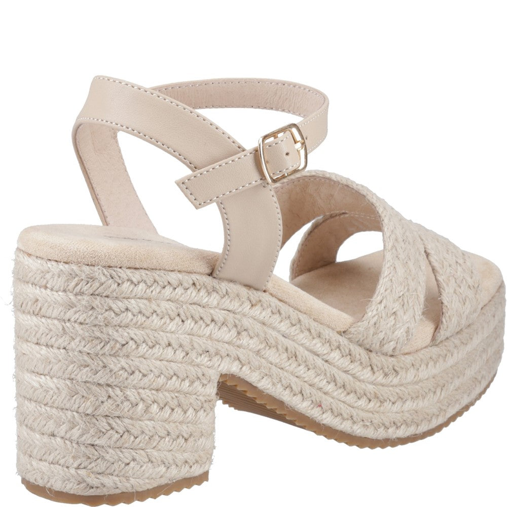 Ladies Heeled Sandals Nude Hush Puppies Jamelia Espadrille Heel Sandal