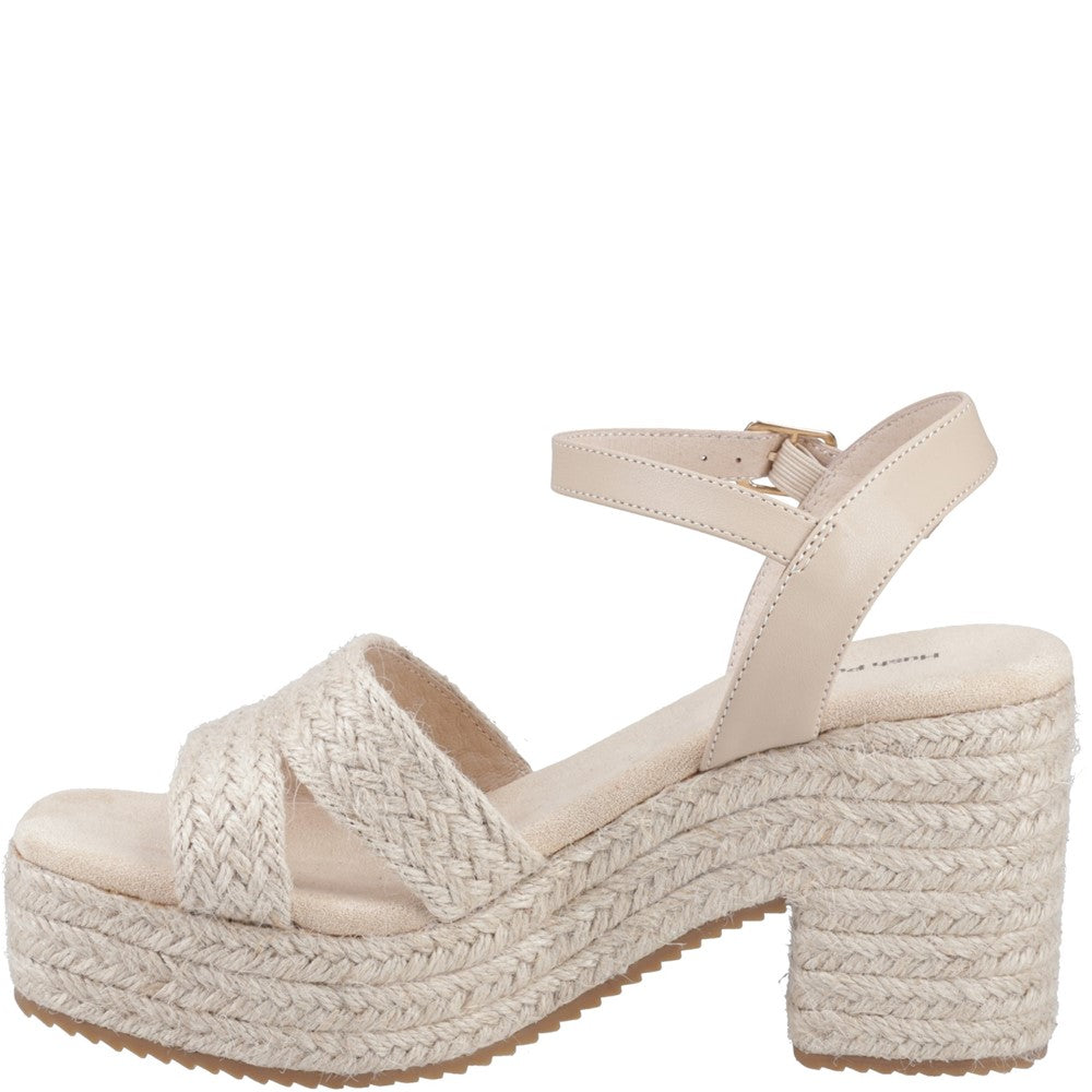 Ladies Heeled Sandals Nude Hush Puppies Jamelia Espadrille Heel Sandal