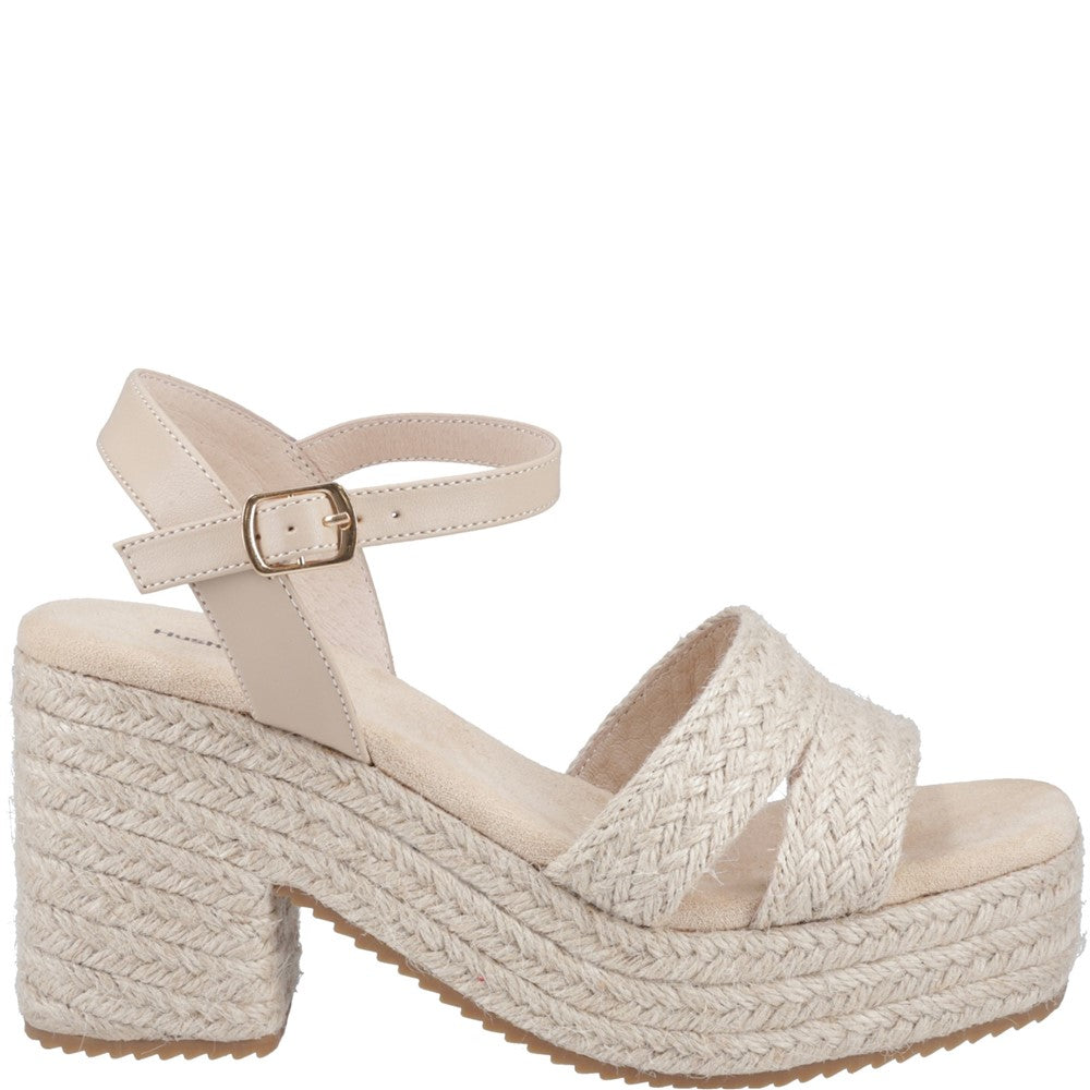 Ladies Heeled Sandals Nude Hush Puppies Jamelia Espadrille Heel Sandal